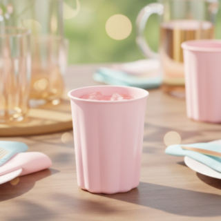 Pastell Plastmuggar Ljusrosa