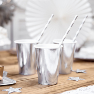 Pappmuggar Metallic Silver