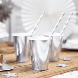 Pappmuggar Metallic Silver