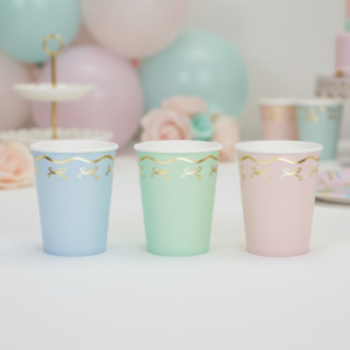 Guldrosetter Pappersmuggar Pastell
