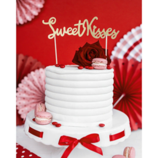 Sweet Kisses Tårttopper Glitter Guld