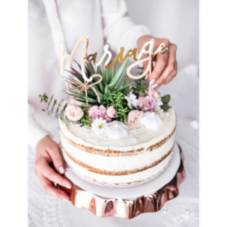 Marriage Tårttopper Guld