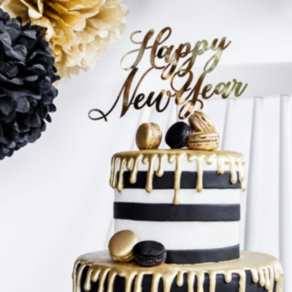 Happy New Year Tårttopper Guld