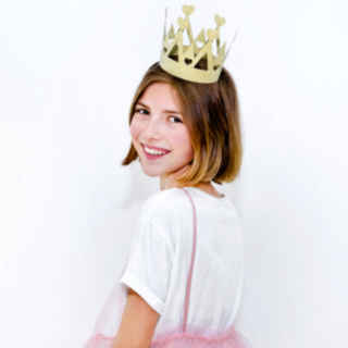 Prinsessa Festkrona Glitter Guld