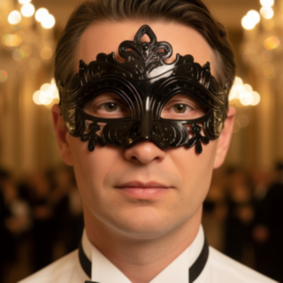 Venetiansk Barock Ögonmask Svart
