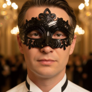 Venetiansk Barock Ögonmask Svart