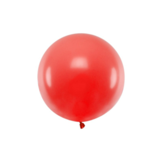 Stor Rund Ballong Röd Pastell
