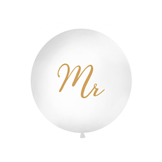 Mr Jätteballong Vit/Guld