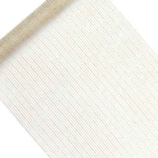 Randig Organza Tygrulle Vit/Guld