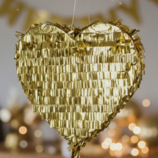 Hjärta Piñata Guld