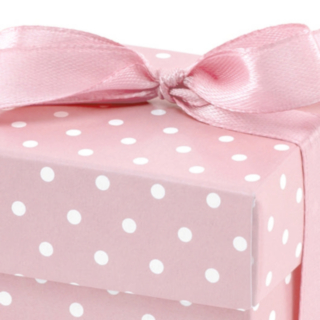 Presentaskar Med Rosett Rosa
