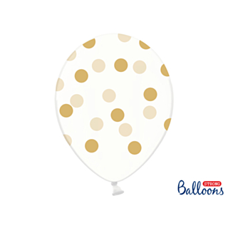 Prickiga Ballonger Guld/Transparenta