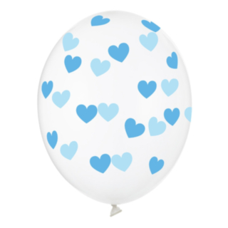 Blå Hjärtan Ballonger Transparenta