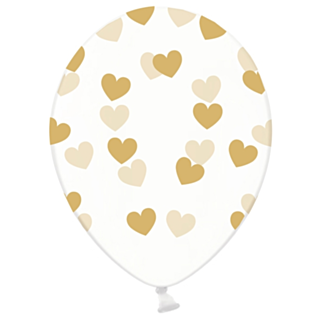 Guld Hjärtan Ballonger Transparenta