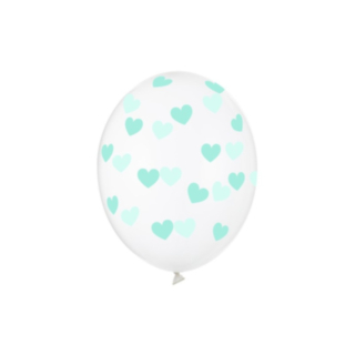 Hjärta Latexballonger Transparent/Ljusblå