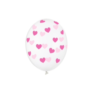Hjärta Latexballonger Transparent/Rosa