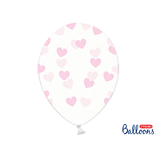 Ljusrosa Hjärtan Ballonger Transparenta