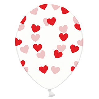 Röda Hjärtan Ballonger Transparenta