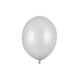 Latexballonger Metallic Silver Snow