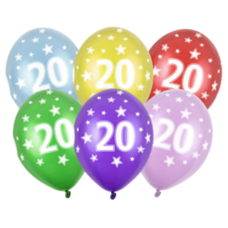 20 År Ballonger Färgmix