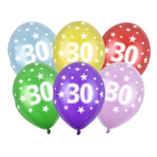 30 År Ballonger Färgmix