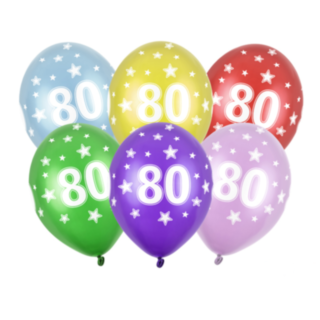 80 År Ballonger Färgmix