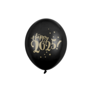 Happy 2025 Ballonger Svart/Guld
