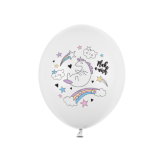 Enhörning Ballonger Pastell Vit