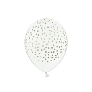 Guldprickiga Ballonger Pastell Vita