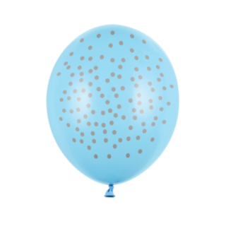 Silverprickiga Ballonger Pastell Ljusblå