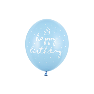 Happy Birthday Ballonger Ljusblå