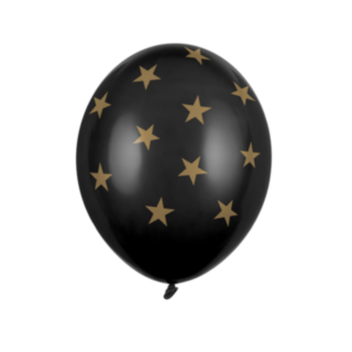 Stjärnor Ballonger Guld/Svart