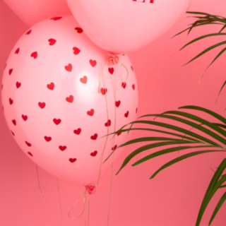 Röda Hjärtan Ballonger Rosa