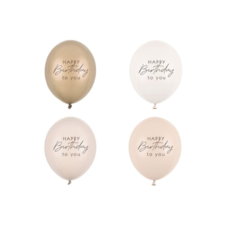 Happy Birthday To You Latexballonger Beige Mix
