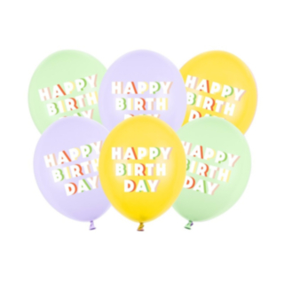 Happy Birthday Latexballonger Pastell
