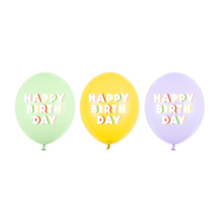 Happy Birthday Latexballonger Pastell
