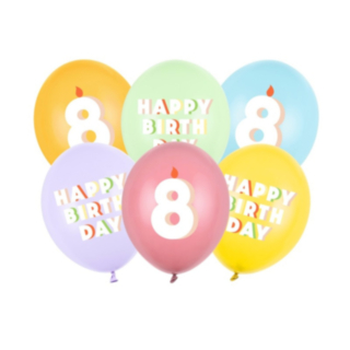 8 År Födelsedag Latexballonger