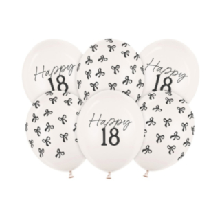 Happy 18 Latexballonger Off-White