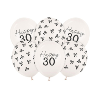 Happy 30 Latexballonger Off-White