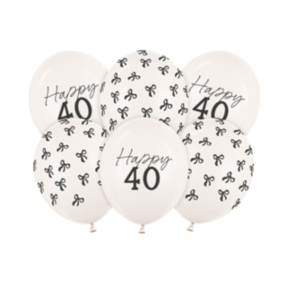 Happy 40 Latexballonger Off-White