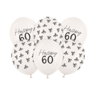 Happy 60 Latexballonger Off-White