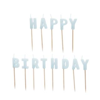 Happy Birthday Tårtljus Ljusblå