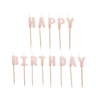 Happy Birthday Tårtljus Ljusrosa