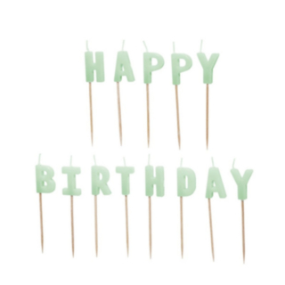 Happy Birthday Tårtljus Grön