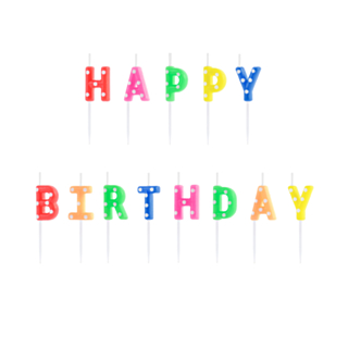 Happy Birthday Tårtljus Multifärgade