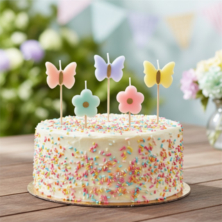 Tårtljus Fjärilar & Blommor