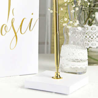 Pennehållare Inkl Kulspetspenna Guld/Pärlvit