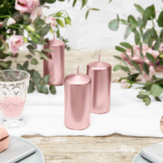 Blockljus Metallic Roséguld