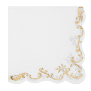 Ornament Servetter Guld/Vit