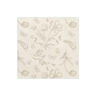 Blommiga Servetter Beige